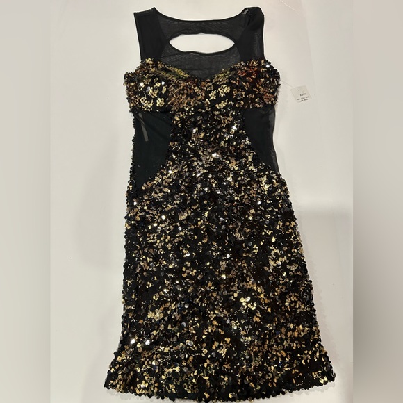 BSharp Black and Gold Sequin Mini Dress - Picture 4 of 11